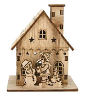 Holz-Winterhaus 9.5x8cm